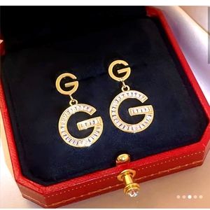 Shiny Letter G Drop Earrings 18K Gold Plated